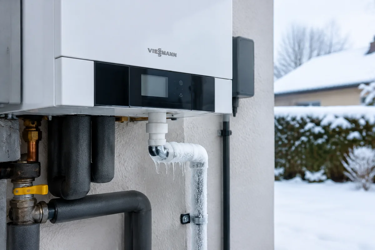 Que faire si l’évacuation des condensats d’une chaudière Viessmann gèle en hiver ?